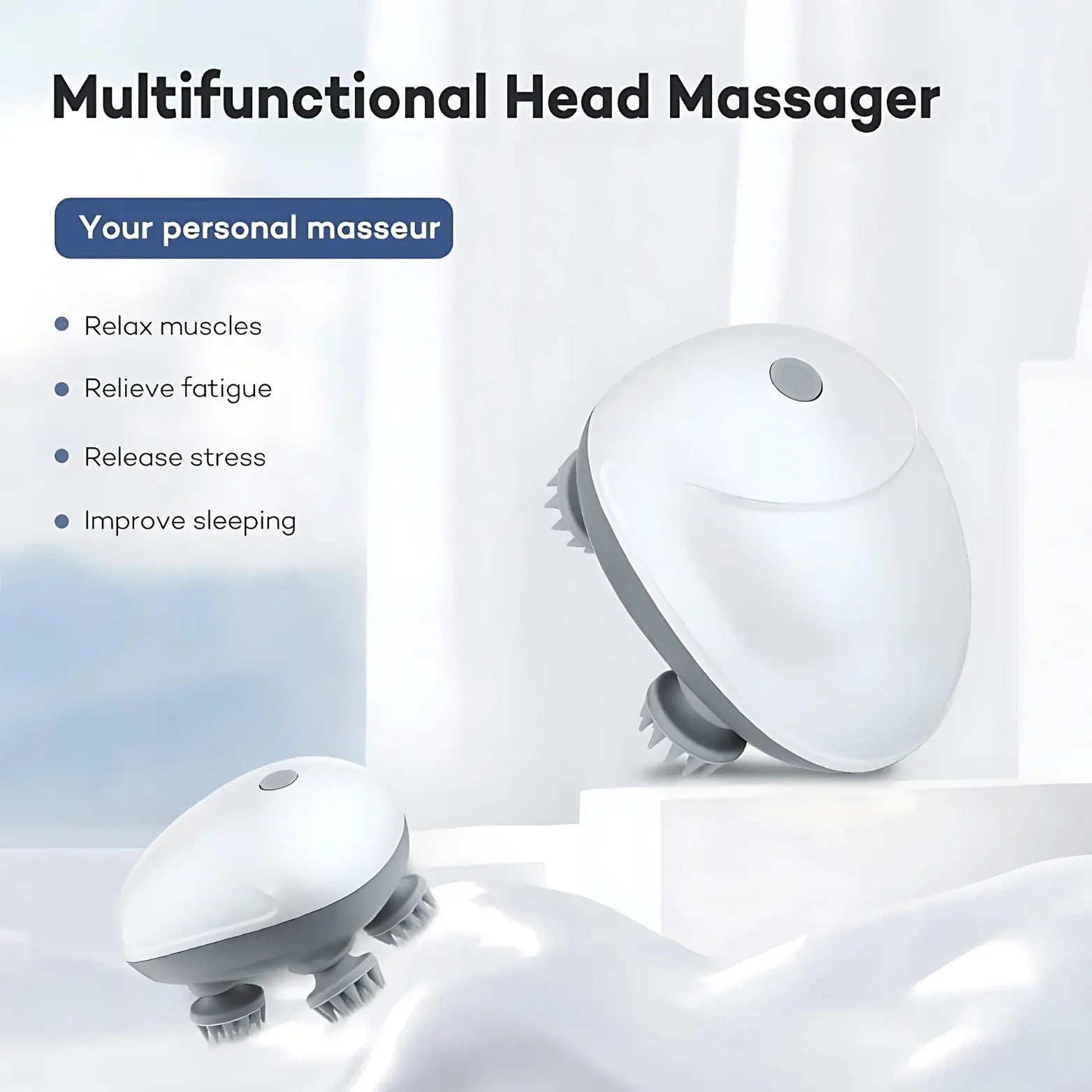 Scalp Mini Massager - White - Brevora