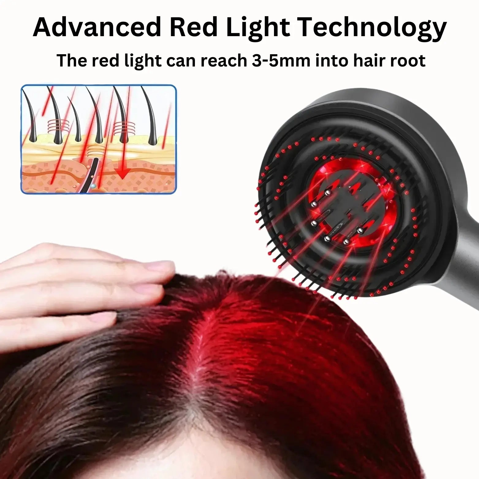 Red Light Therapy Scalp Massager Brevora